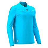 JNR Macron Mendez ECO Referee Shirt LS - Neon Sky/Black - KitRoom