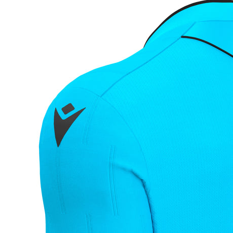 JNR Macron Mendez ECO Referee Shirt LS - Neon Sky/Black - KitRoom
