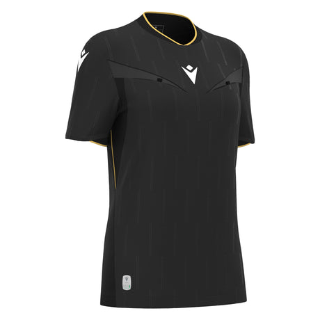 JNR Macron Tess ECO WMN Referee Shirt SS - Black/Gold - KitRoom