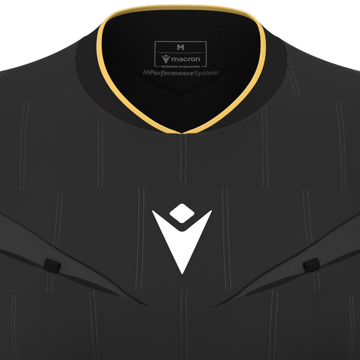 JNR Macron Tess ECO WMN Referee Shirt SS - Black/Gold - KitRoom