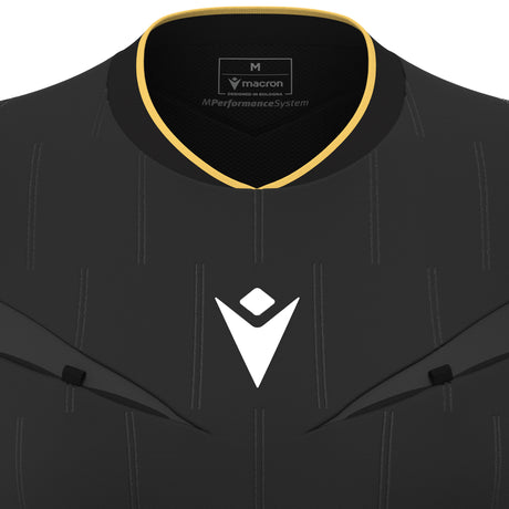 JNR Macron Tess ECO WMN Referee Shirt SS - Black/Gold - KitRoom