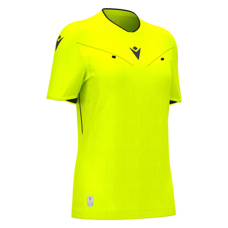 JNR Macron Tess ECO WMN Referee Shirt SS - Neon Yellow/Black - KitRoom