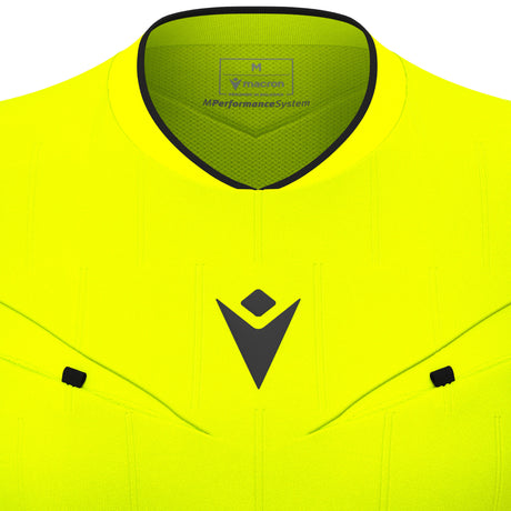 JNR Macron Tess ECO WMN Referee Shirt SS - Neon Yellow/Black - KitRoom