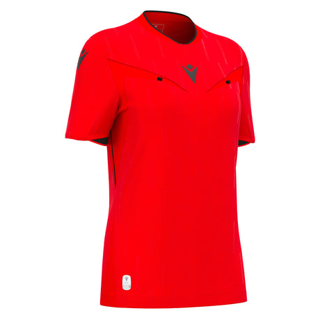 JNR Macron Tess ECO WMN Referee Shirt SS - Brick Red/Black - KitRoom