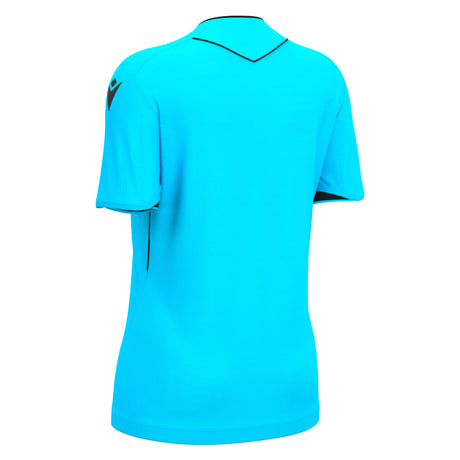 JNR Macron Tess ECO WMN Referee Shirt SS - Neon Sky/Black - KitRoom