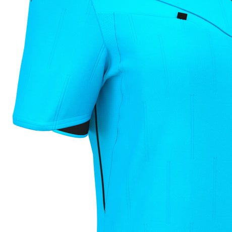 JNR Macron Tess ECO WMN Referee Shirt SS - Neon Sky/Black - KitRoom
