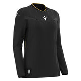 JNR Macron Tess ECO WMN Referee Shirt LS - Black/Gold - KitRoom