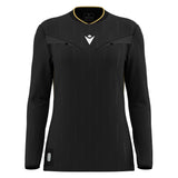 JNR Macron Tess ECO WMN Referee Shirt LS - Black/Gold - KitRoom
