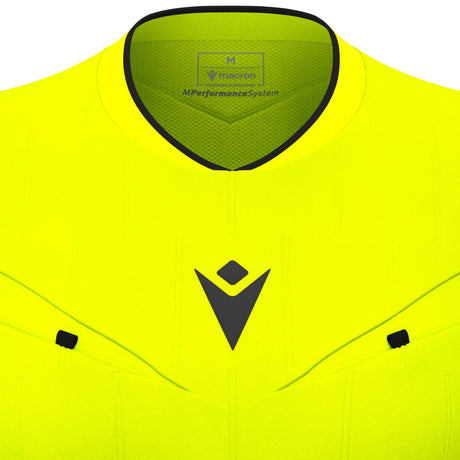 JNR Macron Tess ECO WMN Referee Shirt LS - Neon Yellow/Black - KitRoom