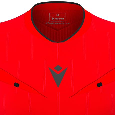 JNR Macron Tess ECO WMN Referee Shirt LS - Brick Red/Black - KitRoom