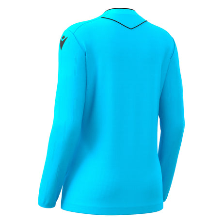 JNR Macron Tess ECO WMN Referee Shirt LS - Neon Sky/Black - KitRoom