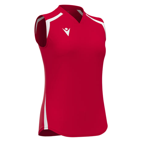 JNR Macron Frostmoor WMN Sleeveless Shirt - Red/White - KitRoom