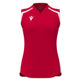 JNR Macron Frostmoor WMN Sleeveless Shirt - Red/White - KitRoom