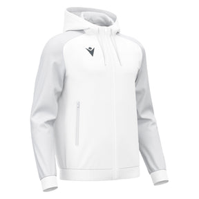 JNR Macron Chronos Full Zip Hoody - White/Light Grey - KitRoom