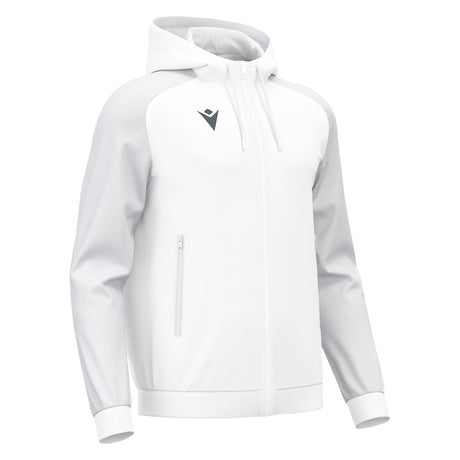 JNR Macron Chronos Full Zip Hoody - White/Light Grey - KitRoom