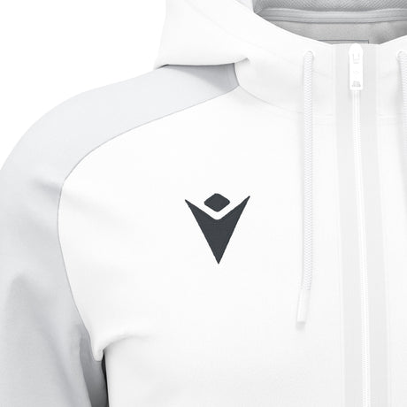 JNR Macron Chronos Full Zip Hoody - White/Light Grey - KitRoom