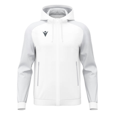 JNR Macron Chronos Full Zip Hoody - White/Light Grey - KitRoom