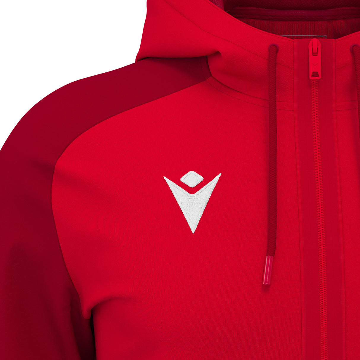 JNR Macron Chronos Full Zip Hoody - Red/Dark Red - KitRoom