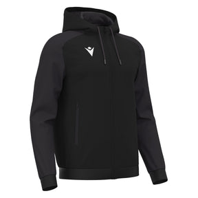 JNR Macron Chronos Full Zip Hoody - Black/Dark Grey - KitRoom