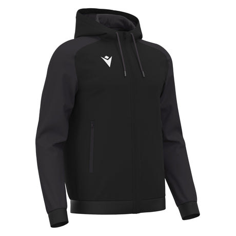 JNR Macron Chronos Full Zip Hoody - Black/Dark Grey - KitRoom
