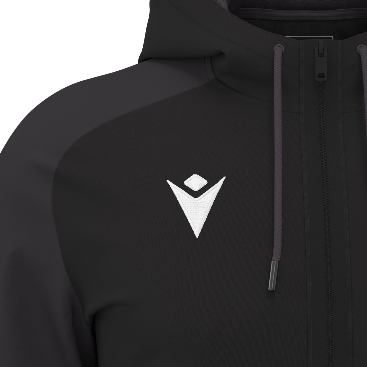 JNR Macron Chronos Full Zip Hoody - Black/Dark Grey - KitRoom