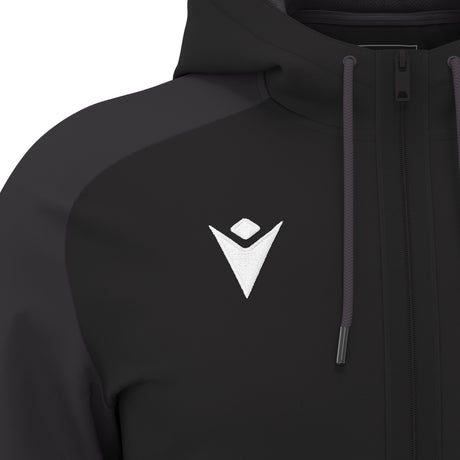 JNR Macron Chronos Full Zip Hoody - Black/Dark Grey - KitRoom