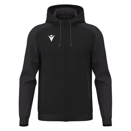 JNR Macron Chronos Full Zip Hoody - Black/Dark Grey - KitRoom