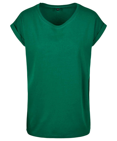 Build Your Brand Women's extended shoulder tee