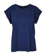 Build Your Brand Women's extended shoulder tee
