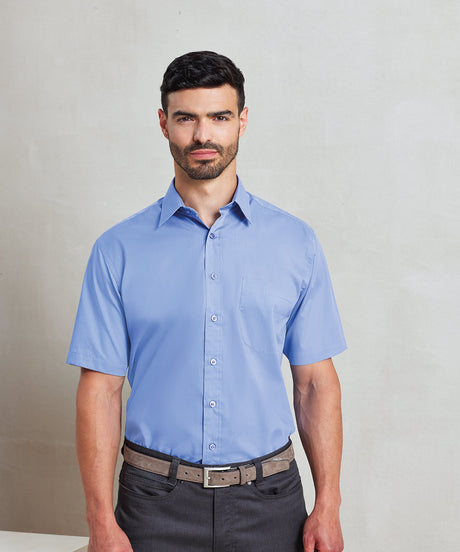 Premier Short sleeve poplin shirt White*