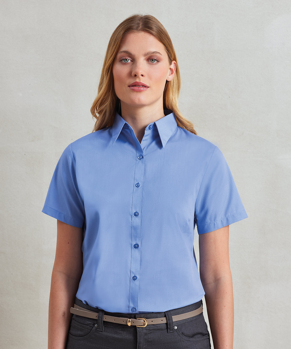 Premier Women's short sleeve poplin blouse White*