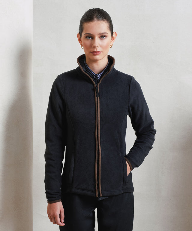 Premier Women’s artisan fleece jacket Navy/Brown