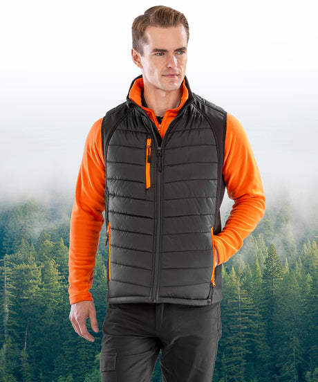 Result Recycled Compass padded softshell gilet  Navy/Yellow