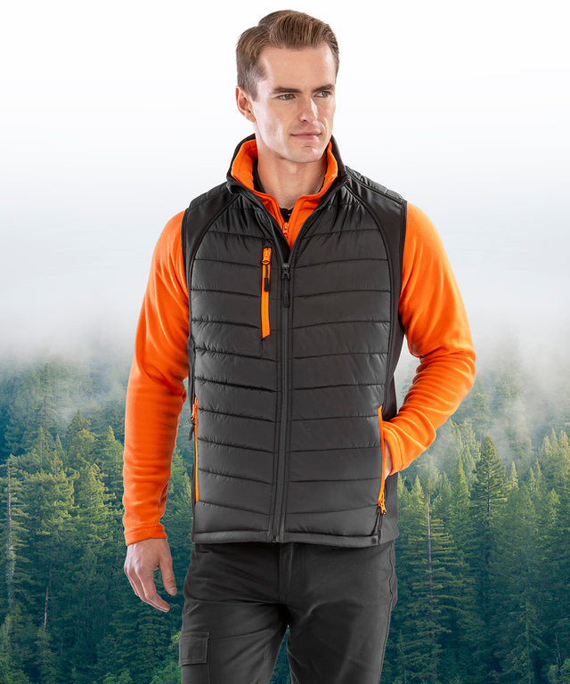 Result Recycled Compass padded softshell gilet  Navy/Yellow