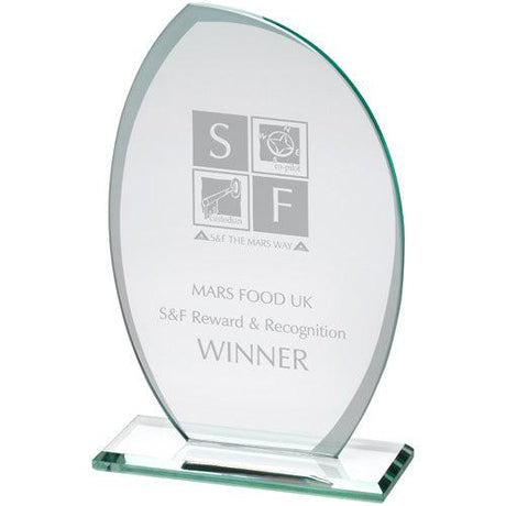 Jade Glass Plaque With Frosted Sides (6mm Thick)