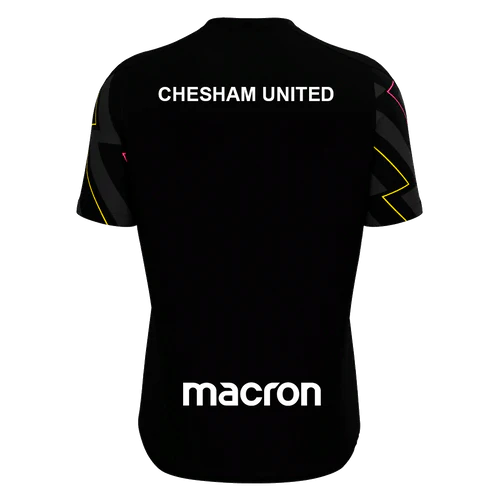 Chesham United Youth FC SNR Macron Wisp Training Shirt Black Thunder (back)