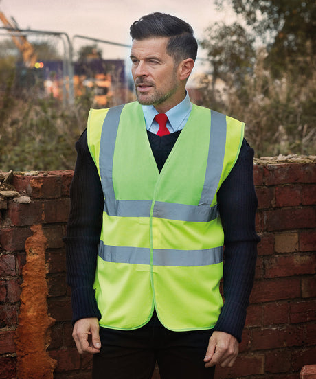 Yoko Hi-vis 2-band-and-braces waistcoat (HVW100) Yellow*