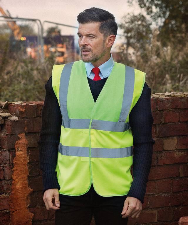 Yoko Hi-vis 2-band-and-braces waistcoat (HVW100) Yellow*