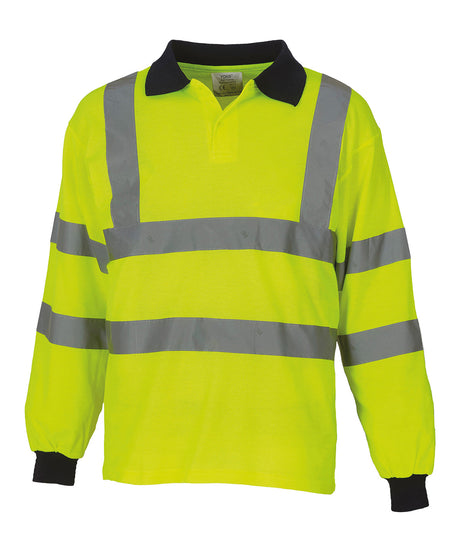 Yoko Hi-vis long sleeve polo (HVJ310) Yellow