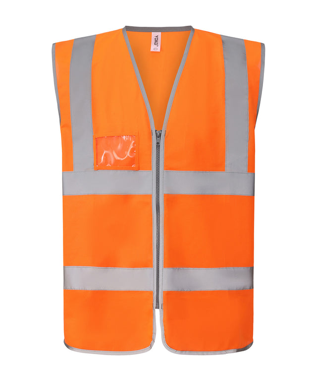 Yoko Hi-vis zip ID reflective border waistcoat (HVW103) Hi-vis Yellow