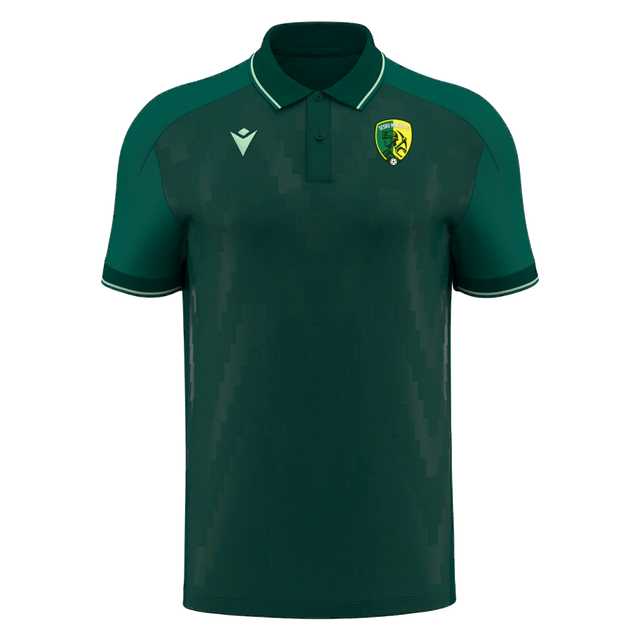 Sesku Miners FC Macron Echoes polo, bottle green and mint