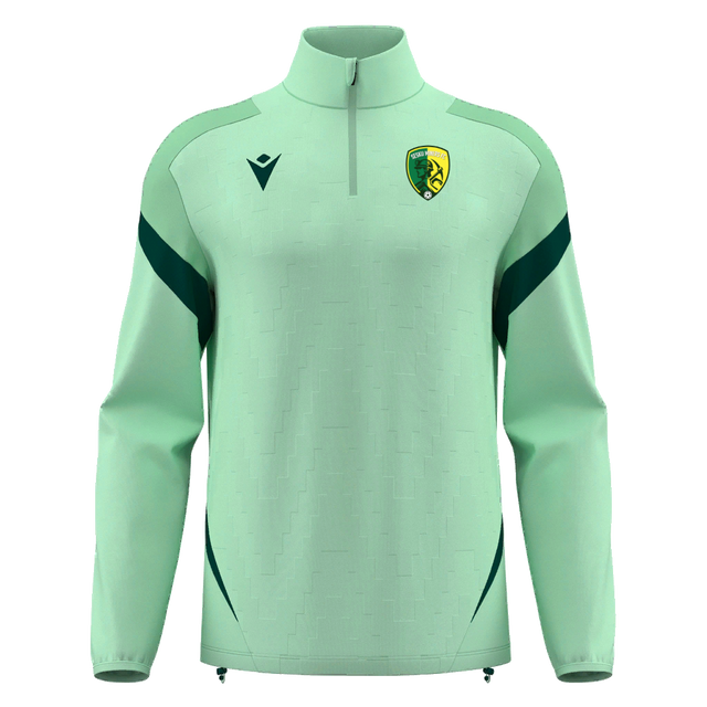 Sesku Miners FC Macron Hollow 1/4 zip top, mint and bottle green