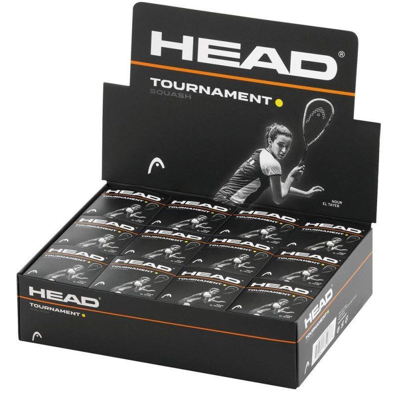 Head Tournament Squash Balls - Single Yellow Dot - Box of 12 - Head, Squash - KitRoom