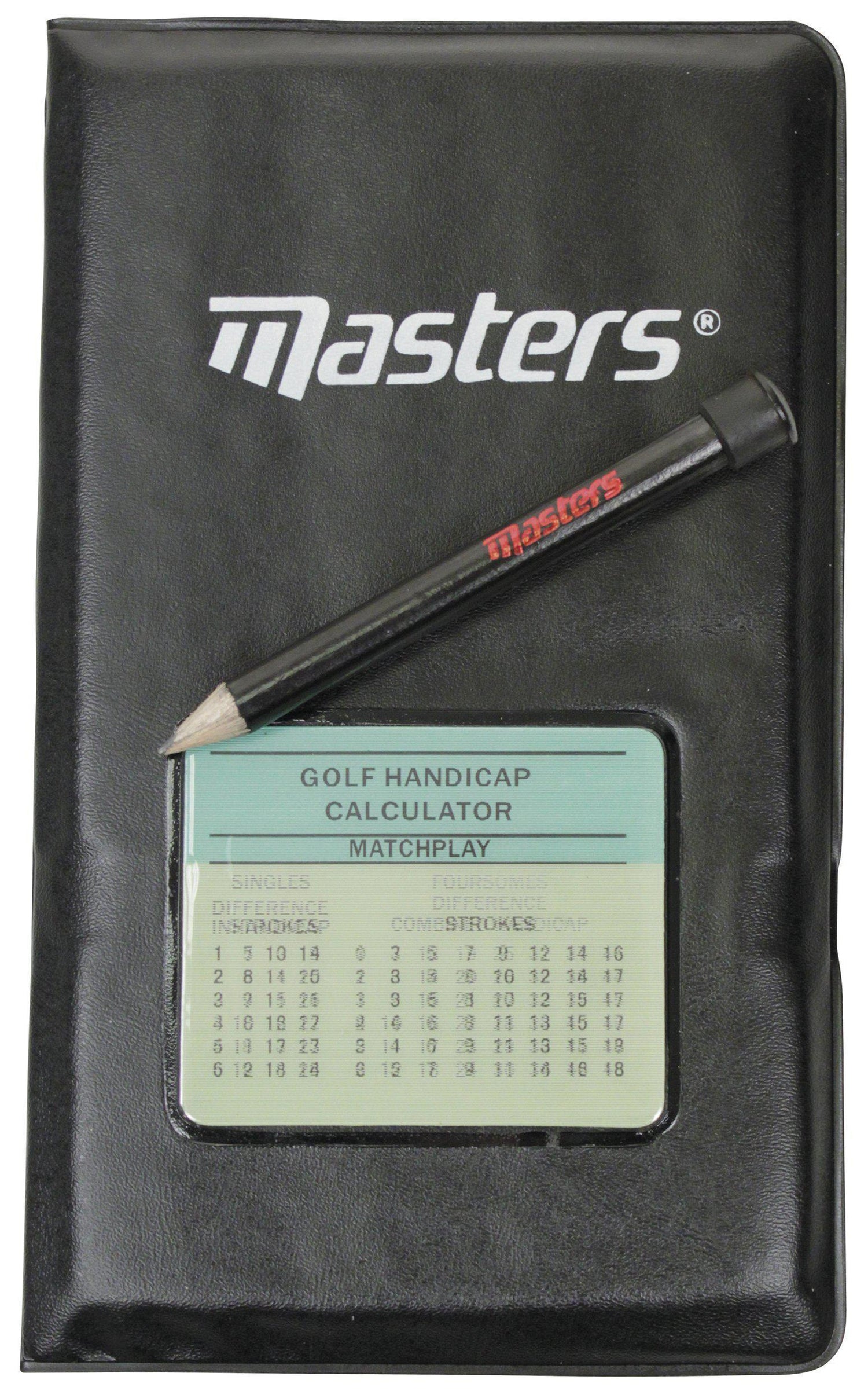 Masters Golf Deluxe Leather Scorecard Holder With Handicap Calculator & Pencil - Golf, Golf Accessories, Masters - KitRoom