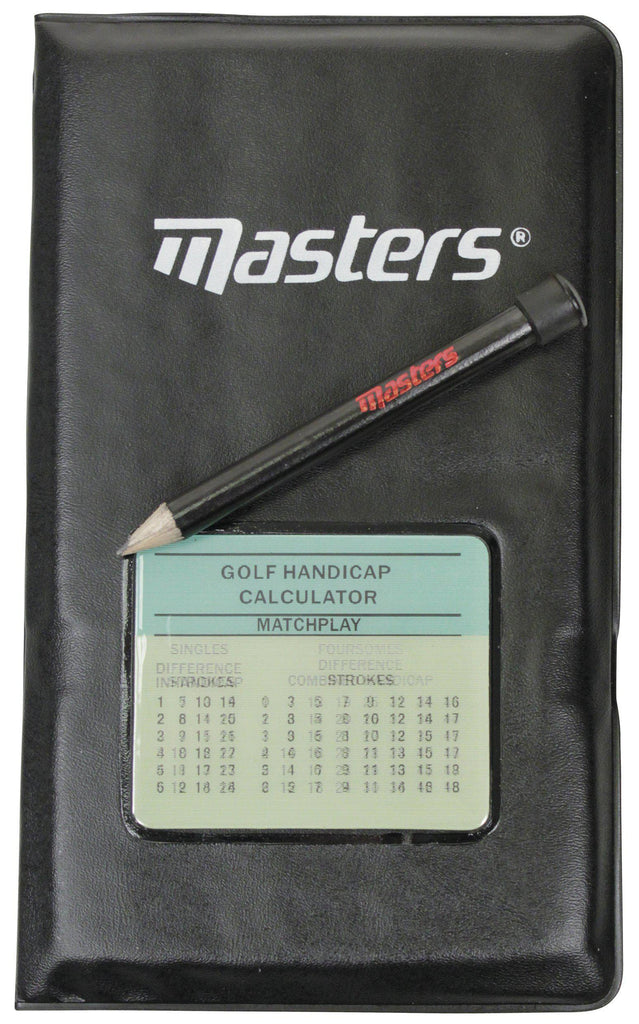Masters Golf Deluxe Leather Scorecard Holder With Handicap Calculator & Pencil - Golf, Golf Accessories, Masters - KitRoom