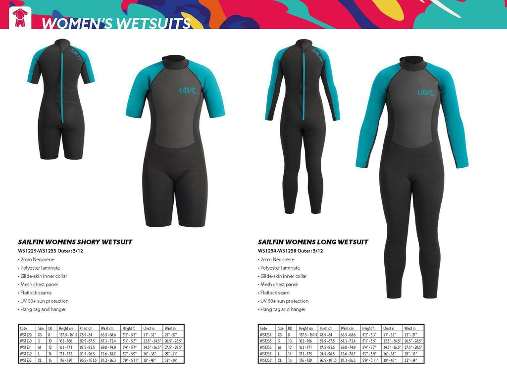 UB Womens Sailfin Long Wetsuit - New, Staycation, UB, Water Sports - KitRoom