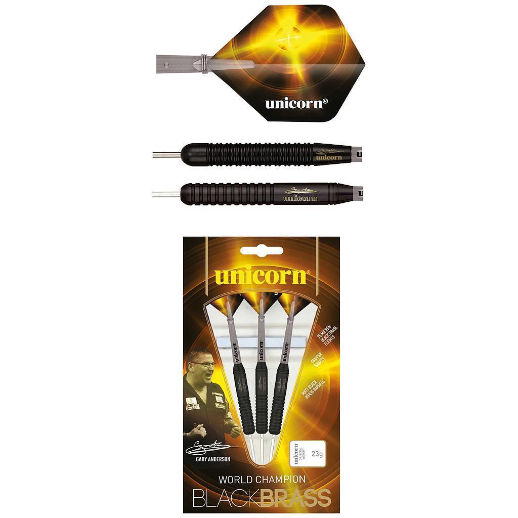 Unicorn Gary Anderson Black Brass Darts - Arrows, Darts, Unicorn - KitRoom