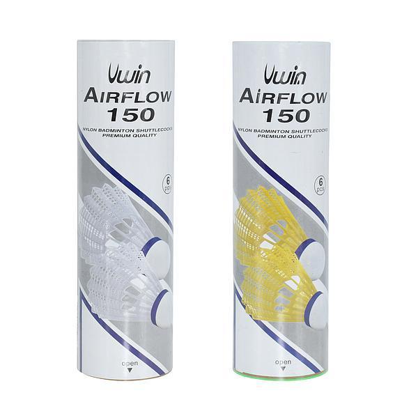Uwin Airflow 150 Badminton Shuttlecocks (Tube of 6) - Badminton, Shuttlecocks, Uwin - KitRoom