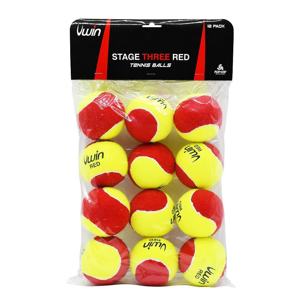 Uwin Stage Three Red Tennis Balls - Pack of 12 balls - Tennis, Tennis Balls, Uwin - KitRoom